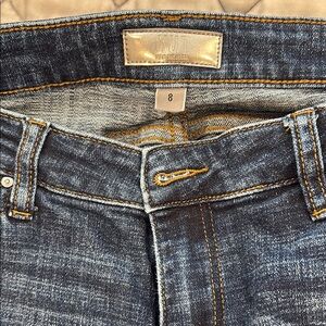 Blue Ankle Cropped Jeans with Vintage Look